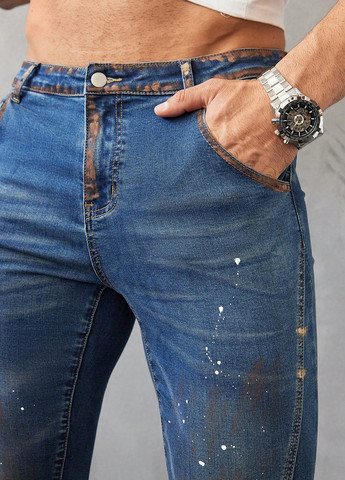 Темно-синие демисезонные скинни джинсы SHEIN