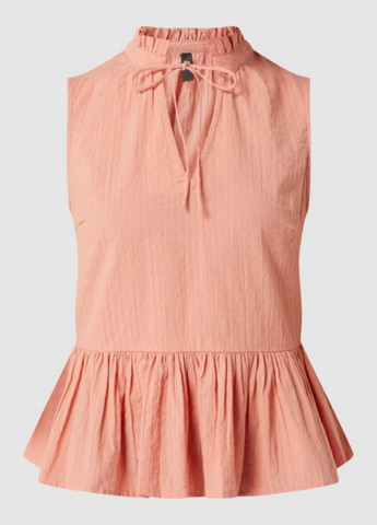 Персиковая летняя блуза с баской YAS
