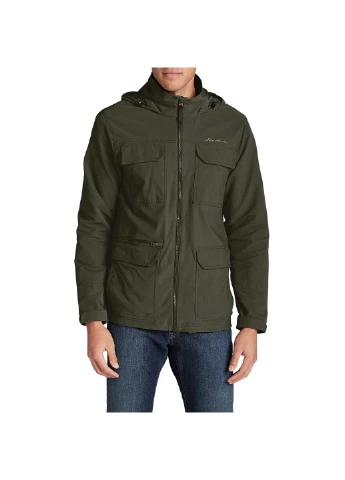 Темно-зеленая демисезонная куртка Eddie Bauer