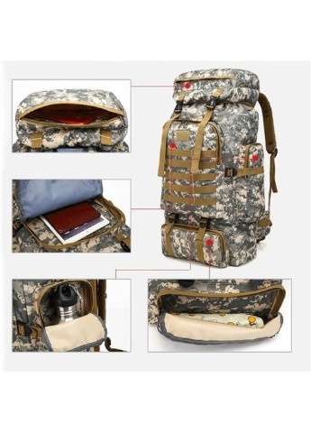 Рюкзак великий тактичний туристичний похідний для подорожей альпінізму кемпінгу 15х33х59 см (473290-Prob) Камуфляж хакі Unbranded (254303748)