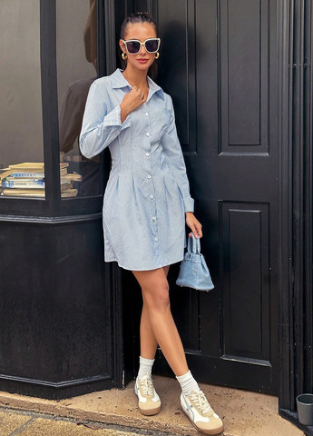 Комбинированное кэжуал платье рубашка SHEIN в полоску