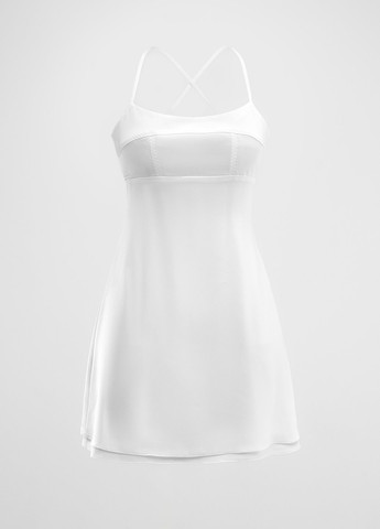 Молочное кэжуал платье а-силуэт, с открытыми плечами Gepur однотонное