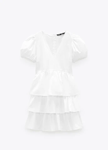 Білий кежуал плаття, сукня Zara однотонна