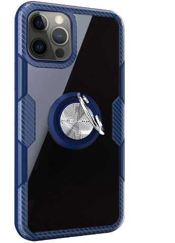 TPU + PC чохол CrystalRing for Magnet (opp) для Apple iPhone 12 Pro Max (6.7 ') Безбарвний / Темно-синій (is_00000038427_3) Deen (229727832)