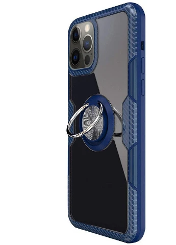 TPU + PC чохол CrystalRing for Magnet (opp) для Apple iPhone 12 Pro Max (6.7 ') Безбарвний / Темно-синій (is_00000038427_3) Deen (229727832)