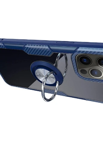 TPU + PC чохол CrystalRing for Magnet (opp) для Apple iPhone 12 Pro Max (6.7 ') Безбарвний / Темно-синій (is_00000038427_3) Deen (229727832)