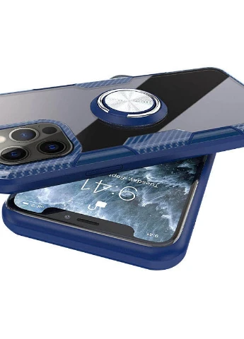 TPU + PC чохол CrystalRing for Magnet (opp) для Apple iPhone 12 Pro Max (6.7 ') Безбарвний / Темно-синій (is_00000038427_3) Deen (229727832)
