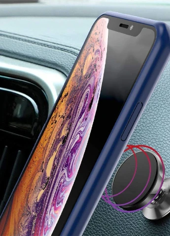 TPU + PC чохол CrystalRing for Magnet (opp) для Apple iPhone 12 Pro Max (6.7 ') Безбарвний / Темно-синій (is_00000038427_3) Deen (229727832)