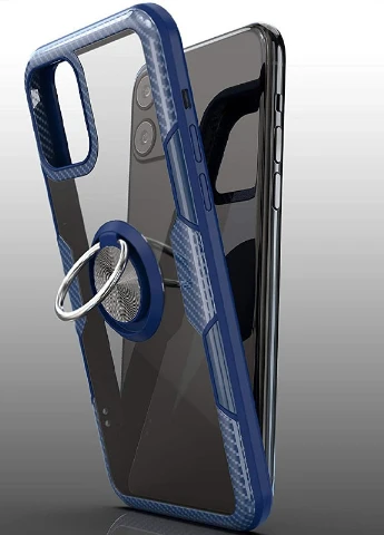 TPU + PC чохол CrystalRing for Magnet (opp) для Apple iPhone 12 Pro Max (6.7 ') Безбарвний / Темно-синій (is_00000038427_3) Deen (229727832)