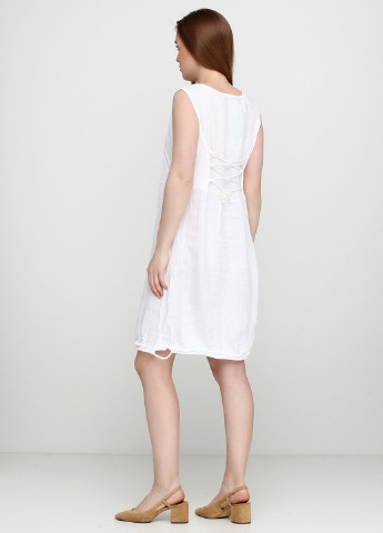Белое кэжуал платье Puro Lino меланжевое