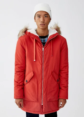 Парка зимова,червоний, Pull & Bear (255192110)