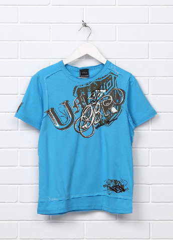 Лазурная летняя футболка с коротким рукавом Umbro