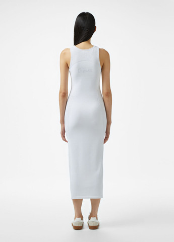 Белое кэжуал платье платье-майка Lacoste однотонное