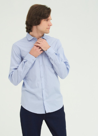 Голубой кэжуал рубашка SELA с длинным рукавом