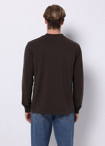 Коричневый демисезонный кэжуал лонгслив Colin's однотонный