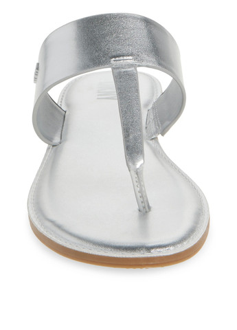 Серебристые кэжуал вьетнамки DKNY с логотипом