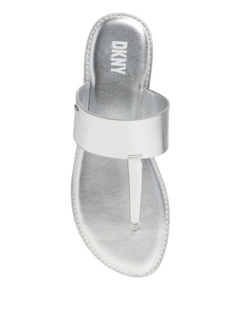 Серебристые кэжуал вьетнамки DKNY с логотипом