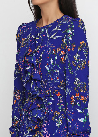 Синее кэжуал платье макси Anna Yakovenko с цветочным принтом