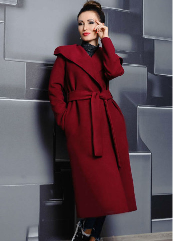 Бордовое демисезонное Пальто с капюшоном Мариз Look and Buy Look & Buy