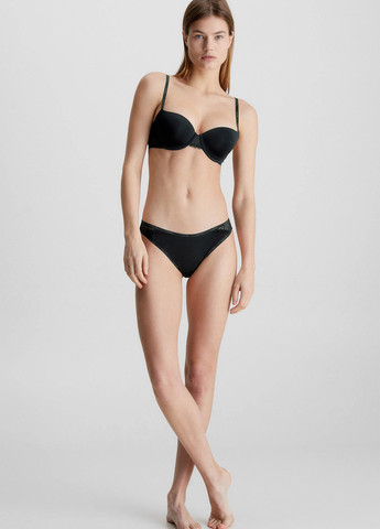 Чёрный балконет бюстгальтер Calvin Klein с косточками полиамид