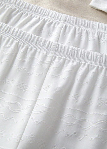 Белая всесезон пижама (топ, шорты, штаны) топ + шорты + брюки SHEIN