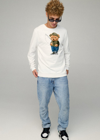 Белый свитшот мужской basic /no flis/ YAPPI рисунок (251791375)