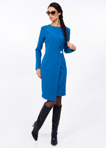 Синее кэжуал платье футляр Iren Klairie однотонное