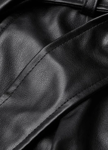 Комбинезон H&M комбинезон-шорты однотонный чёрный кэжуал искусственная кожа, полиэстер