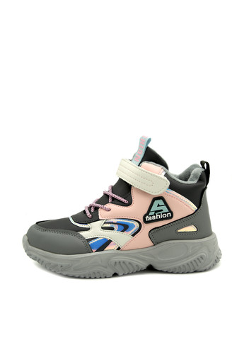 Детские цветные осенние кэжуал ботинки со шнуровкой, с аппликацией для девочки