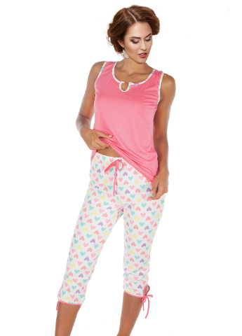 Розовая всесезон пижама (майка, капри) Miorre