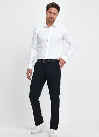 Темно-синие кэжуал демисезонные зауженные, классические брюки Trend Collection