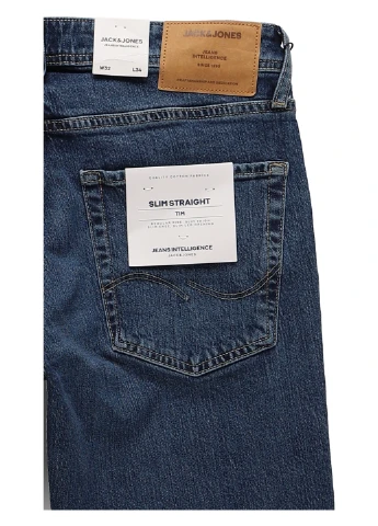 Темно-синие демисезонные слим джинсы Jack & Jones