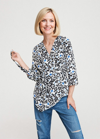 Чёрная блуза на запах Reserved