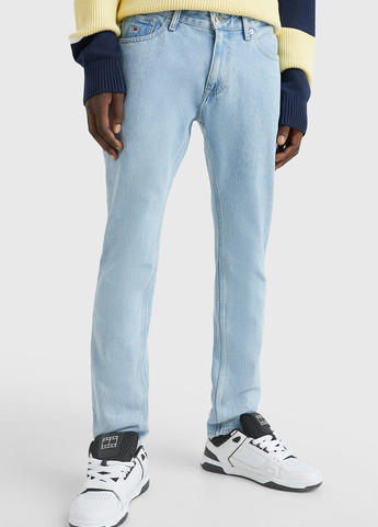 Светло-голубые демисезонные прямые джинсы Tommy Jeans