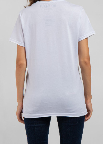 Біла футболка з принтом Ko Samui - (250382493)