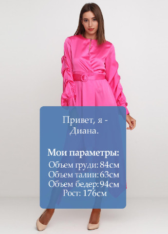 Рожева кежуал сукня Allyson однотонна
