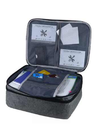 Тревел-кейс органайзер для хранения перевозки транспортировки документов 36х27х15 см (473745-Prob) Серый Unbranded (256360616)
