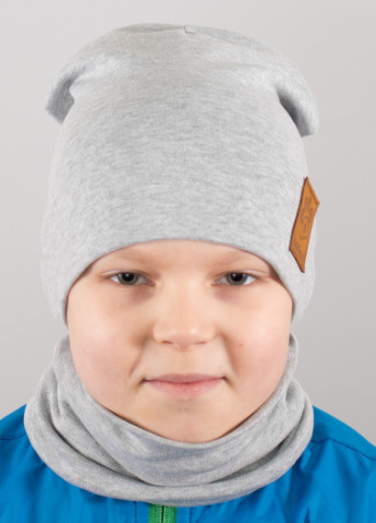 Детская шапка с хомутом КАНТА "Лапка" размер 48-52 серый (OC-999) Канта (222439486)
