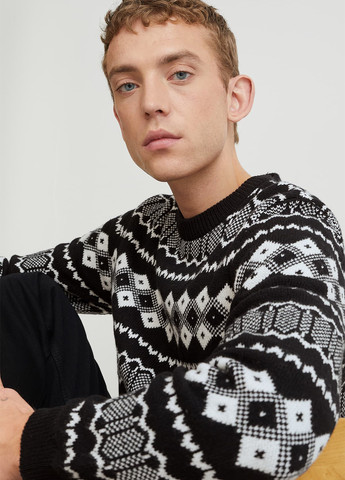 Чорно-білий зимовий светр джемпер C&A