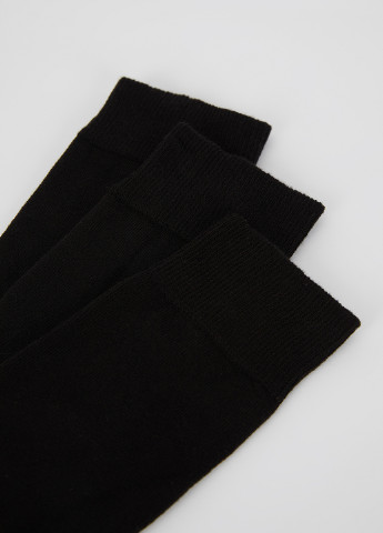 Носки (3 пары) DeFacto однотонные чёрные повседневные