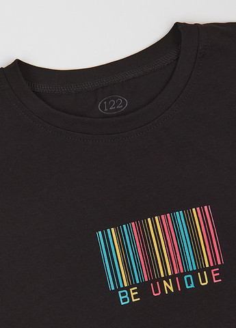 Черная летняя футболка Фламинго