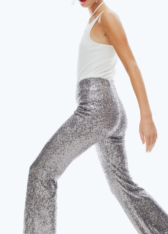 Серебряные коктейльный демисезонные брюки H&M