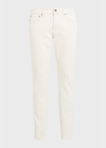Белые демисезонные прямые джинсы Calvin Klein