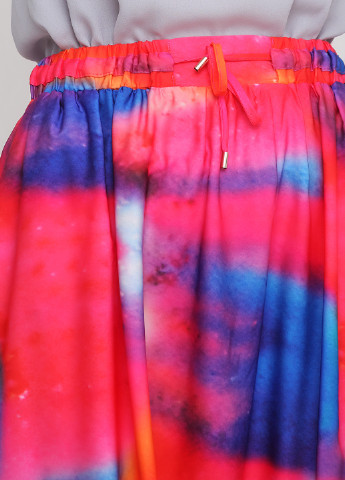 Фуксиновая кэжуал с абстрактным узором юбка Sassofono а-силуэта (трапеция)
