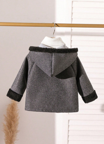 Темно-сірне Кежуал напівпальто SHEIN меланж