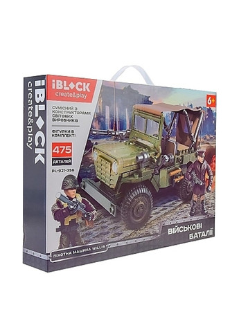 Іграшка-конструктор Військові баталії. Піхотна машина Willis (475 деталей) Iblock (286228585)