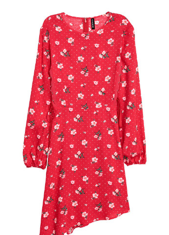 Червона кежуал плаття, сукня H&M з квітковим принтом