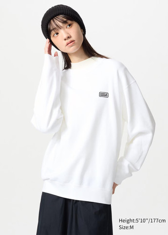 Білий світшот Uniqlo малюнок вишивка (327231653)