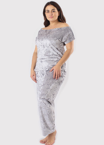 Світло-сіра всесезон піжама (футболка, штани) футболка + штани Ghazel