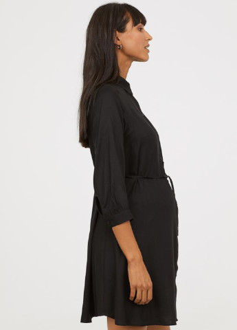 Черное кэжуал платье для беременных рубашка H&M однотонное